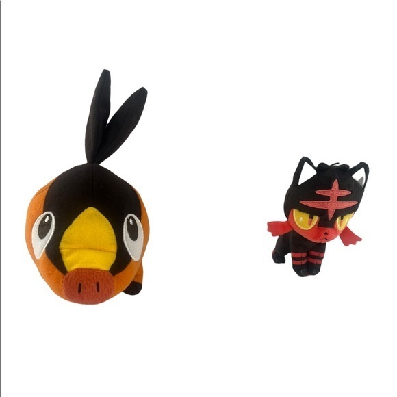 Pokemon Center Small Plush Litten & Pokabu Tepig Lot of 2 - Picture 1 of 8